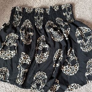 Elastic Leopard Skull Shorts